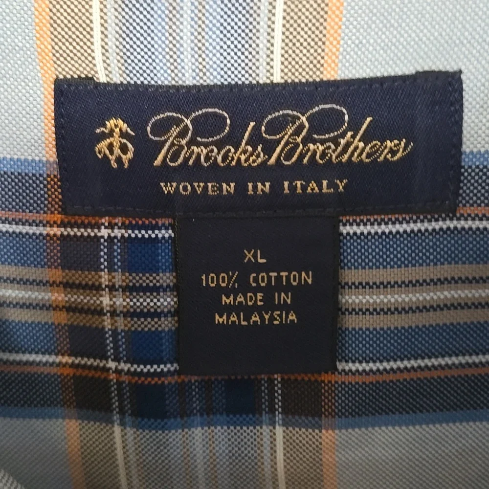 Brooks Brothers Men's Blue Plaid Shirt - Picture 4 of 9